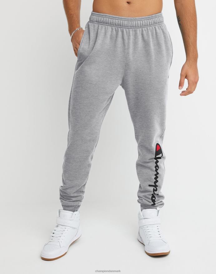 Champion powerblend fleece joggers script logo 31 V6J66258 oxford grå