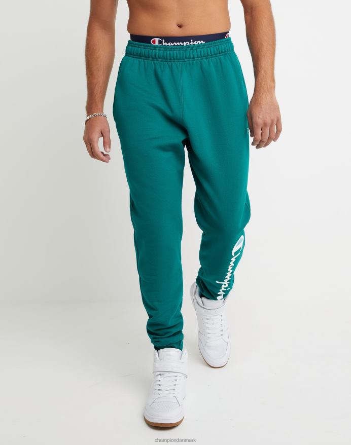 Champion powerblend fleece joggers script logo 31 V6J66259 mørk smaragd