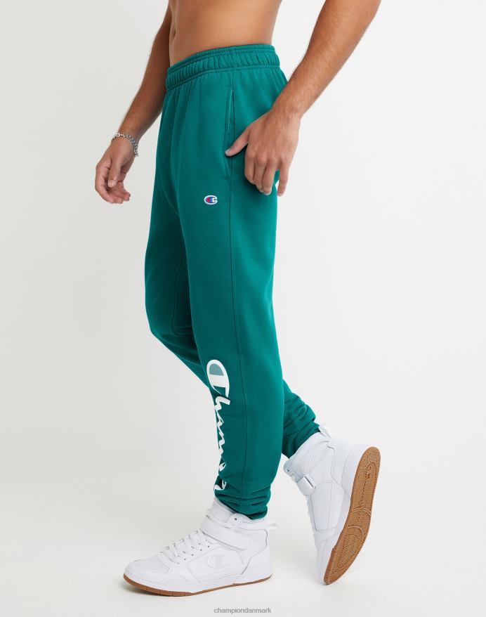 Champion powerblend fleece joggers script logo 31 V6J66259 mørk smaragd