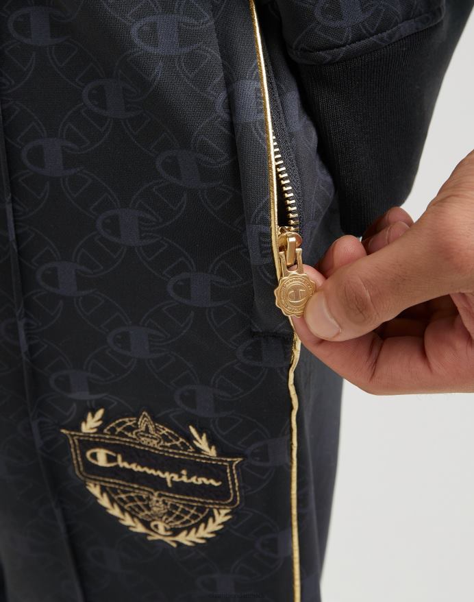 champion allover print joggebukser guld lurex logo medaljon V6J66283 c logo aop sort