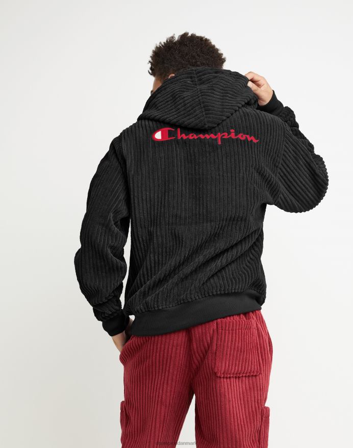 Champion fleece hættetrøje med kvart lynlås med høj luv c-logo V6J66163 sort