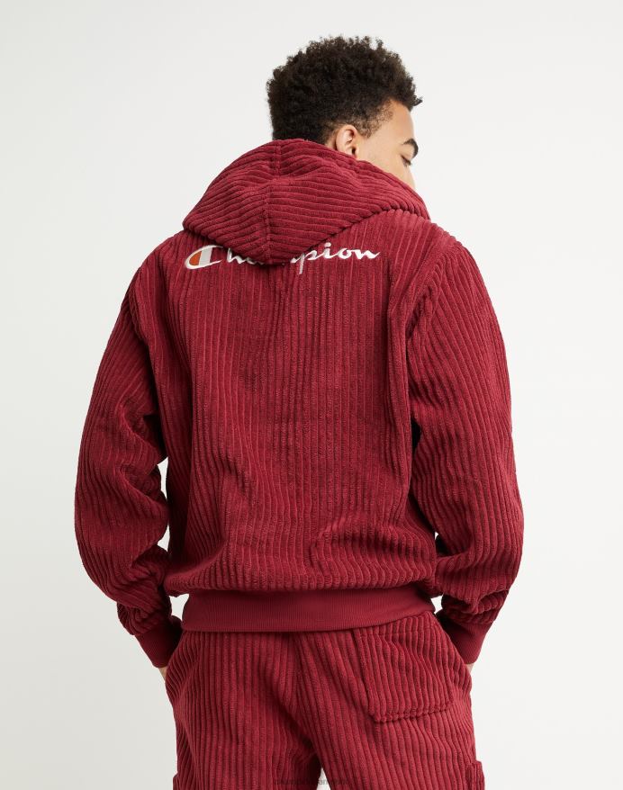 Champion fleece hættetrøje med kvart lynlås med høj luv c-logo V6J66164 kardinal