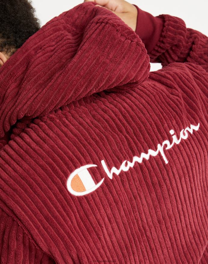 Champion fleece hættetrøje med kvart lynlås med høj luv c-logo V6J66164 kardinal