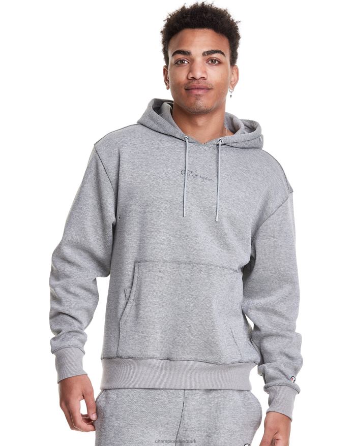 Champion flex hættetrøje broderet script logo V6J66152 oxford grå