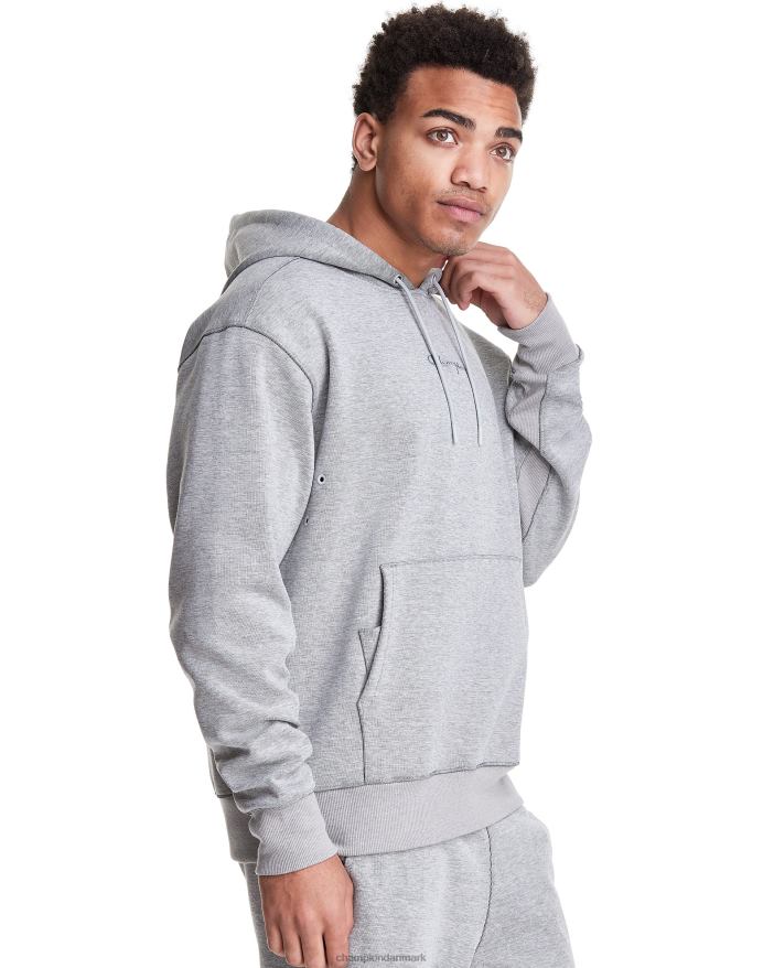 Champion flex hættetrøje broderet script logo V6J66152 oxford grå