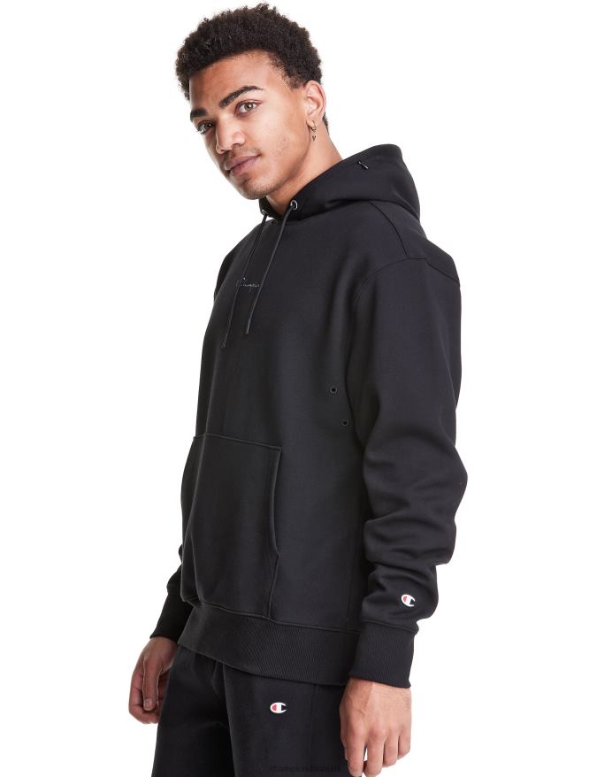 Champion flex hættetrøje broderet script logo V6J66153 sort