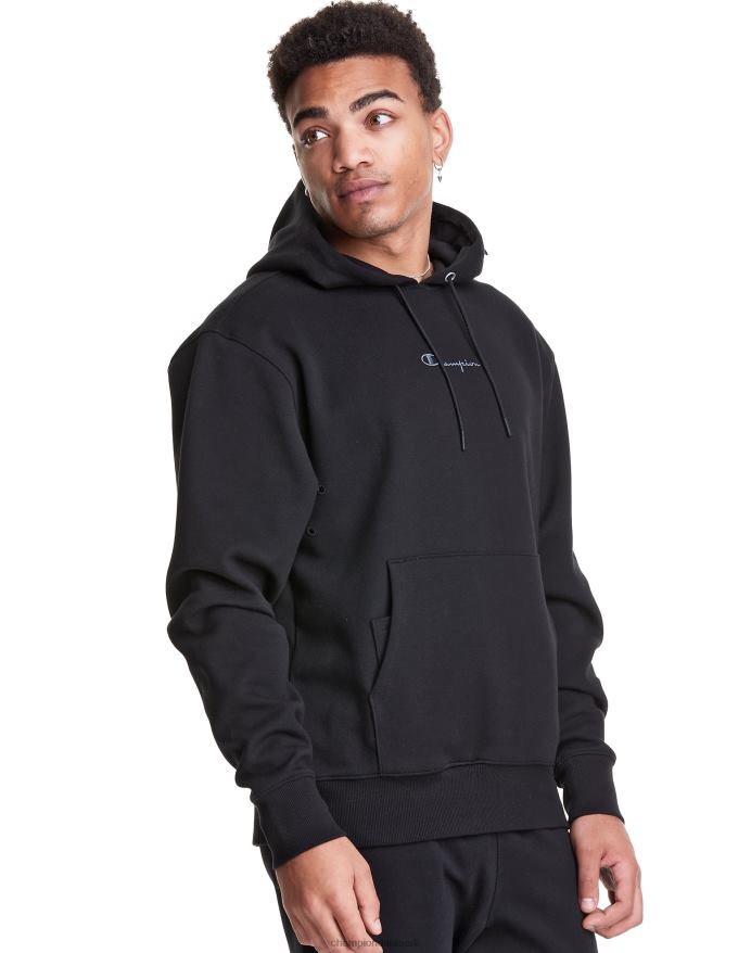 Champion flex hættetrøje broderet script logo V6J66153 sort