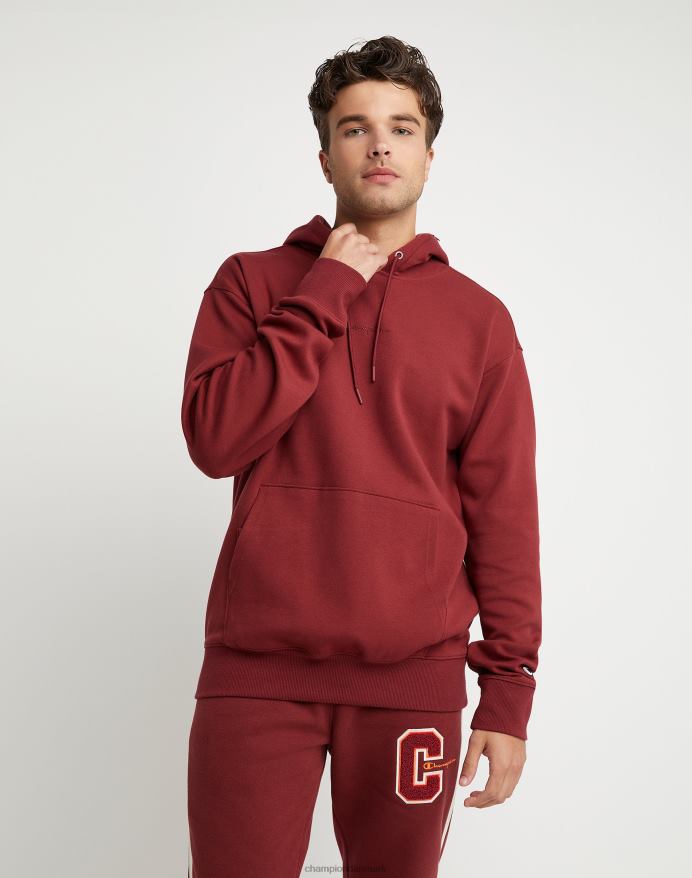 Champion flex hættetrøje broderet script logo V6J66154 kardinal