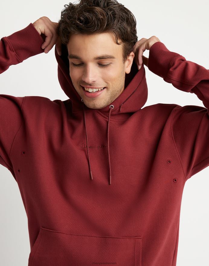 Champion flex hættetrøje broderet script logo V6J66154 kardinal