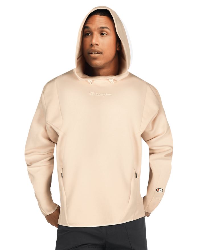 Champion flex hættetrøje script logo V6J6686 frisk solbrun