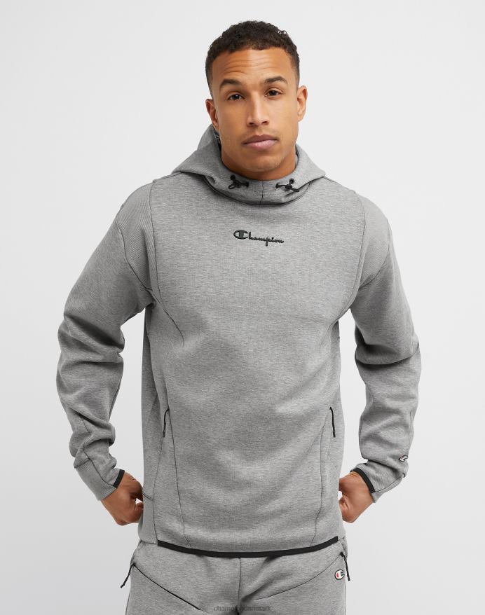 Champion flex hættetrøje script logo V6J6687 oxford grå