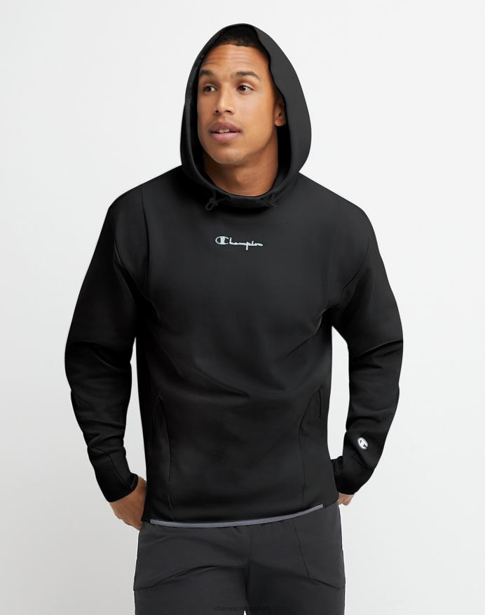 Champion flex hættetrøje script logo V6J6688 sort