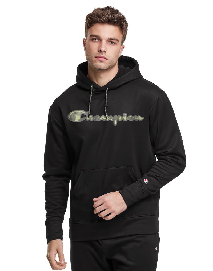 Champion game day hættetrøje camo logo V6J66159 sort/reflekterende
