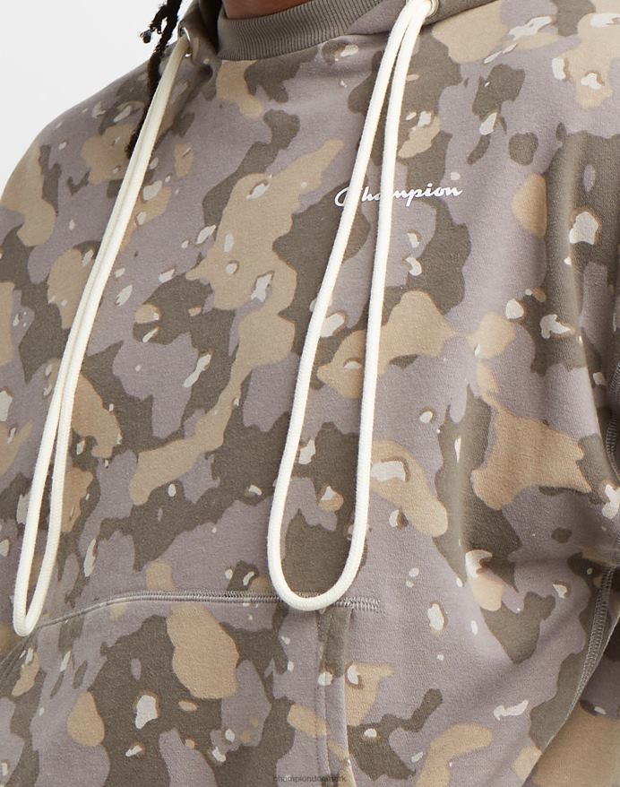 Champion global explorer french terry hættetrøje camo print script logo V6J6678 cc camo 2 rosinbrun