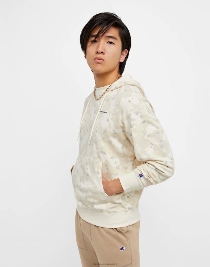 Champion global explorer french terry hættetrøje camo print script logo V6J6679 cc camo naturlig