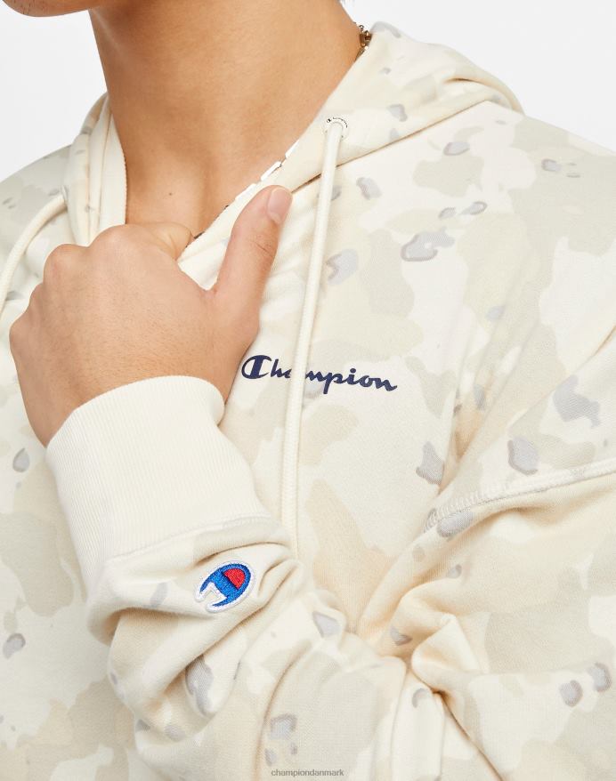 Champion global explorer french terry hættetrøje camo print script logo V6J6679 cc camo naturlig