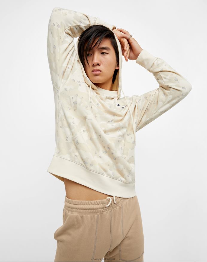 Champion global explorer french terry hættetrøje camo print script logo V6J6679 cc camo naturlig
