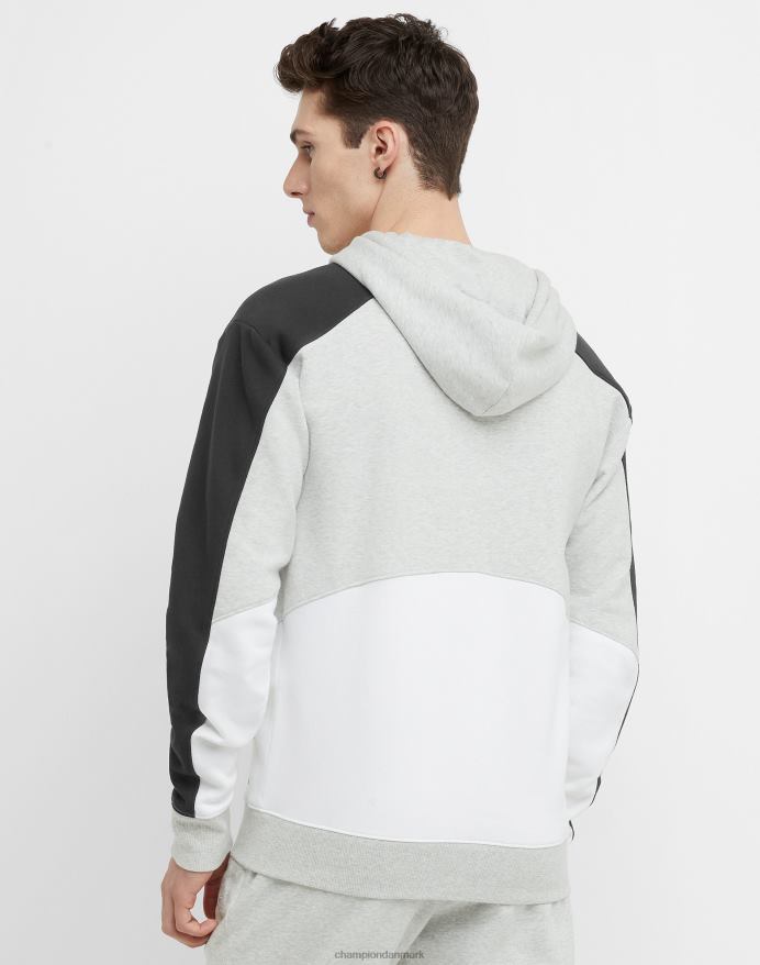 Champion klassisk fleece colorblock hættetrøje V6J664 bleget stencremelyng