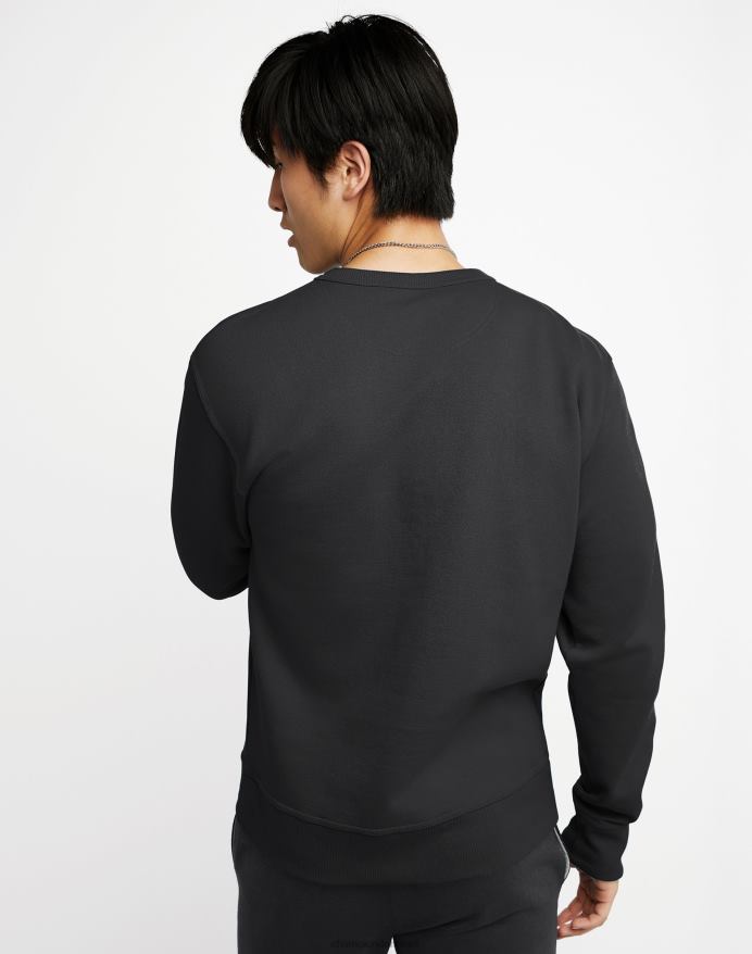 Champion klassisk fleece crew c logo og script på applikation V6J66123 sort