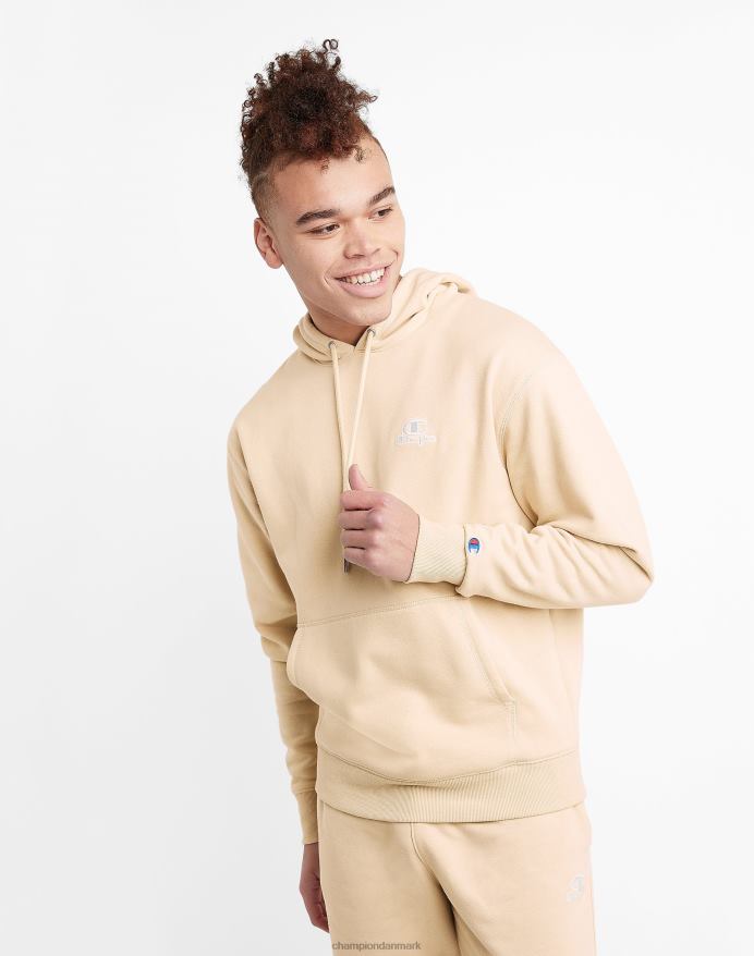 Champion klassisk fleece hættetrøje broderet c script logo V6J66141 frisk solbrun