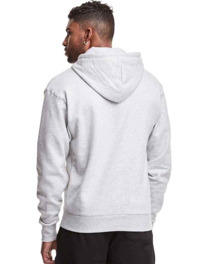 Champion klassisk fleece hættetrøje broderet c script logo V6J66142 bleget stencremelyng