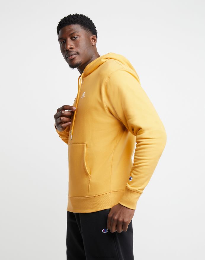 Champion klassisk fleece hættetrøje broderet c script logo V6J66143 kongeligt guld