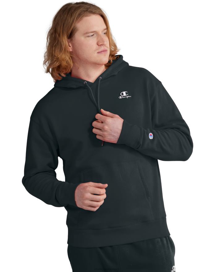 Champion klassisk fleece hættetrøje broderet c script logo V6J66144 sort