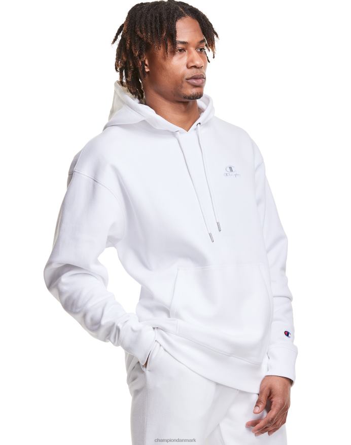 Champion klassisk fleece hættetrøje broderet c script logo V6J66145 hvid