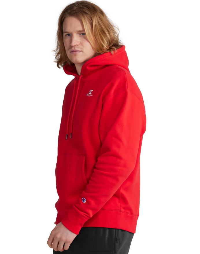 Champion klassisk fleece hættetrøje broderet c script logo V6J66146 rød
