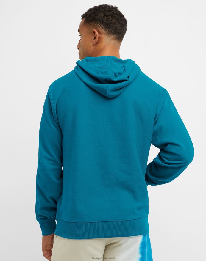 Champion omvendt vævet fransk frotté hættetrøje script logo V6J6638 rockin blågrøn