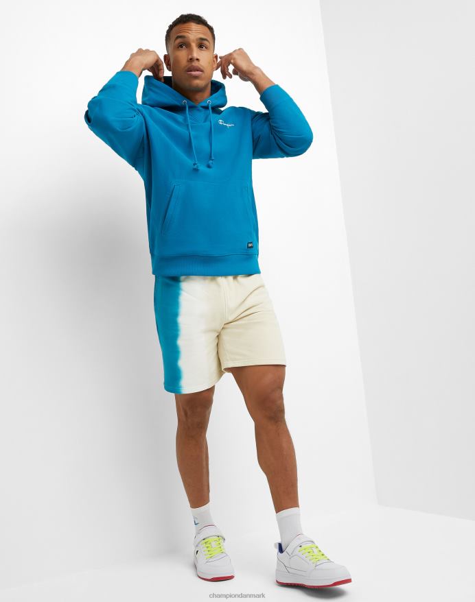 Champion omvendt vævet fransk frotté hættetrøje script logo V6J6638 rockin blågrøn