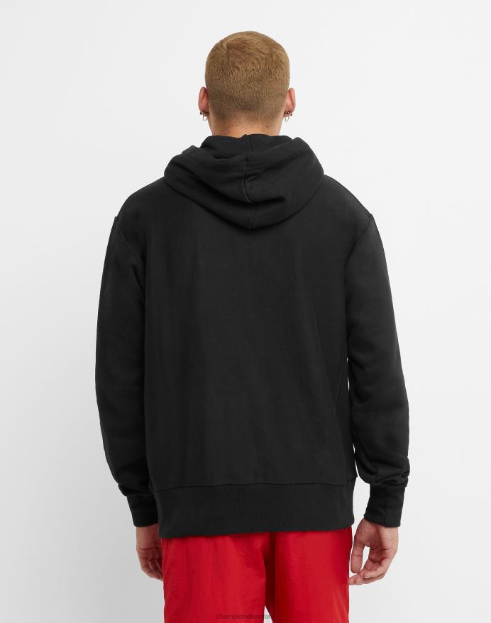 Champion omvendt vævet hættetrøje c-logo V6J6610 sort