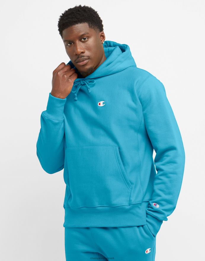 Champion omvendt vævet hættetrøje c-logo V6J6613 lazulin blå