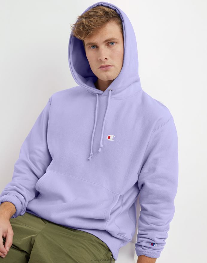 Champion omvendt vævet hættetrøje c-logo V6J666 ren lavendel
