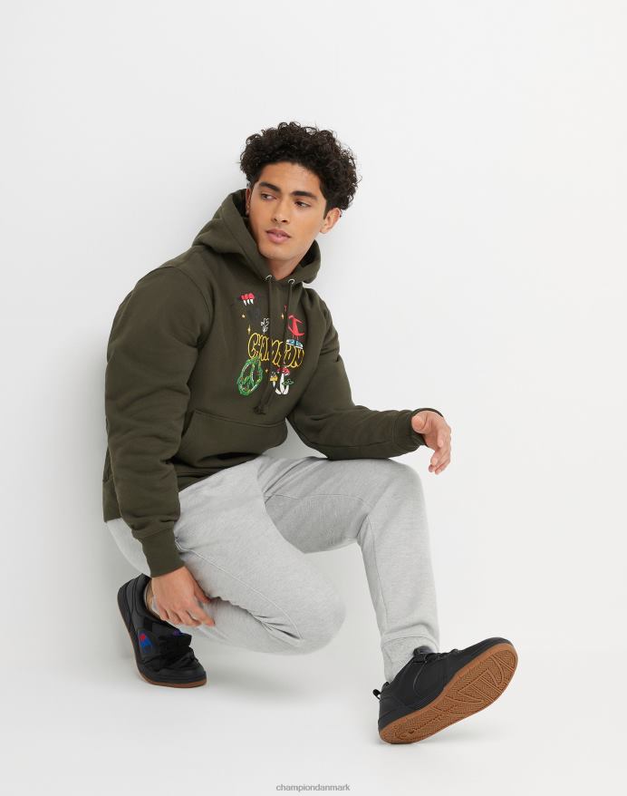 Champion omvendt vævet hættetrøje fred bro V6J66130 hær