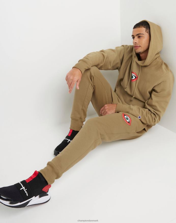 Champion omvendt vævet hættetrøjemund c V6J66134 fuld hvede khaki