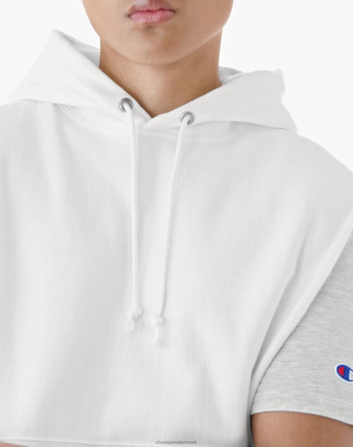 Champion omvendt vævet muskel hættetrøje c-logo V6J663 hvid