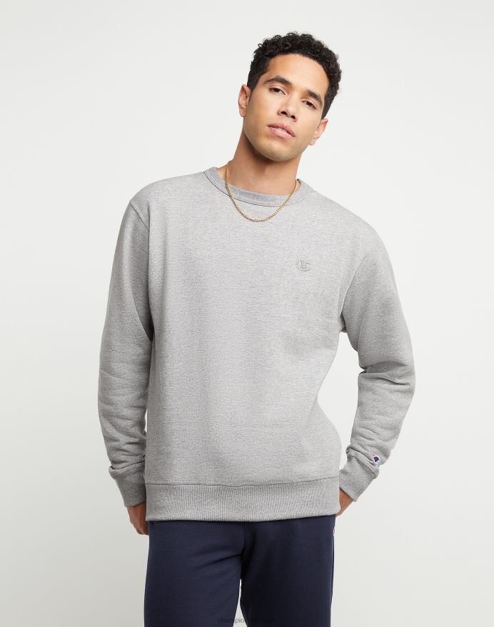 Champion powerblend fleece crew c logo V6J6651 oxford grå