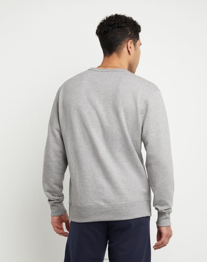 Champion powerblend fleece crew c logo V6J6651 oxford grå