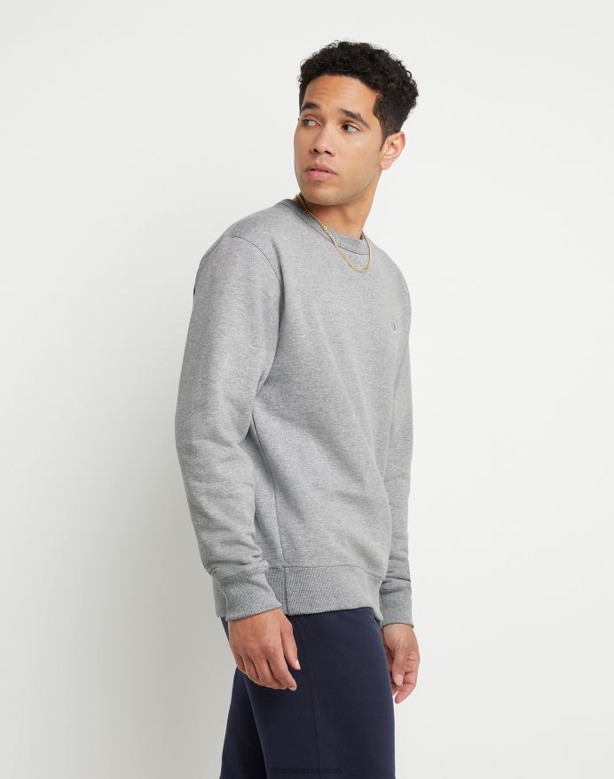Champion powerblend fleece crew c logo V6J6651 oxford grå