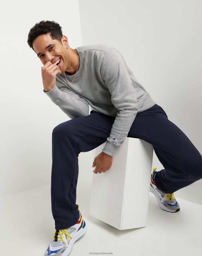 Champion powerblend fleece crew c logo V6J6651 oxford grå