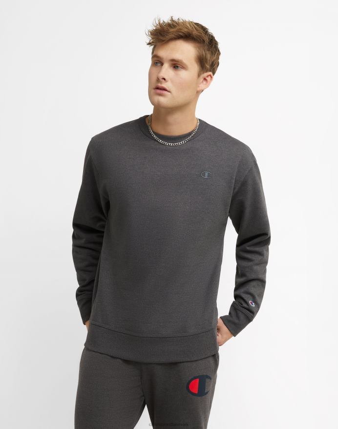 Champion powerblend fleece crew c logo V6J6654 granitlyng