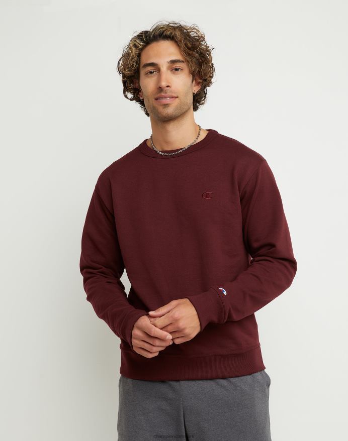 Champion powerblend fleece crew c logo V6J6656 rødbrun