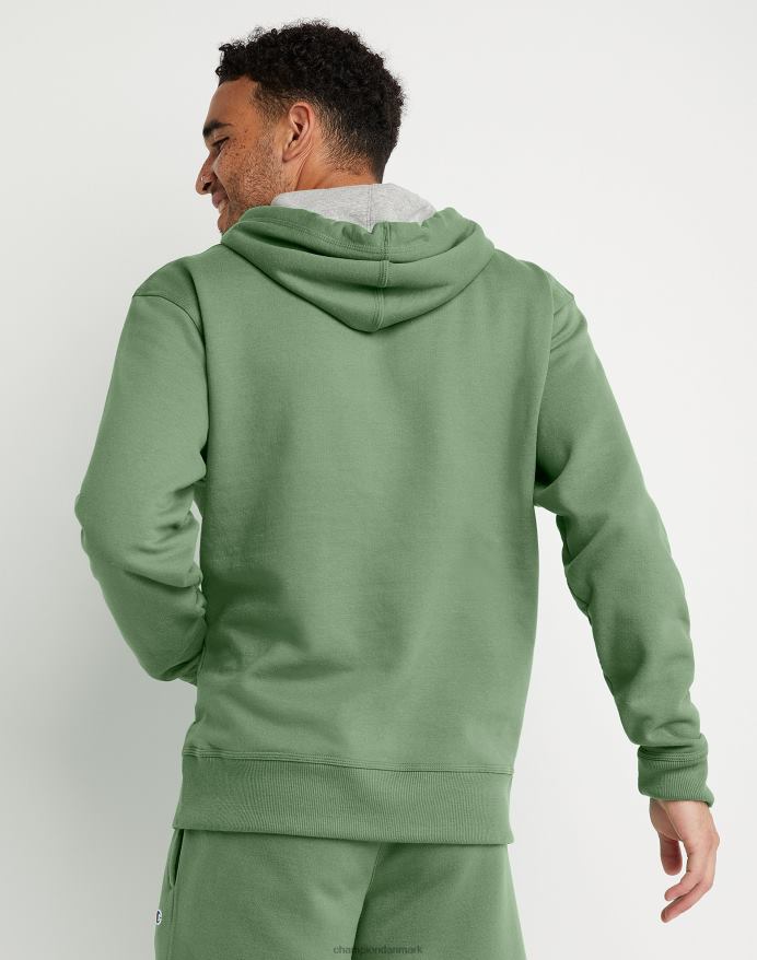 Champion powerblend fleece hættetrøje script logo V6J6659 alt om oliven