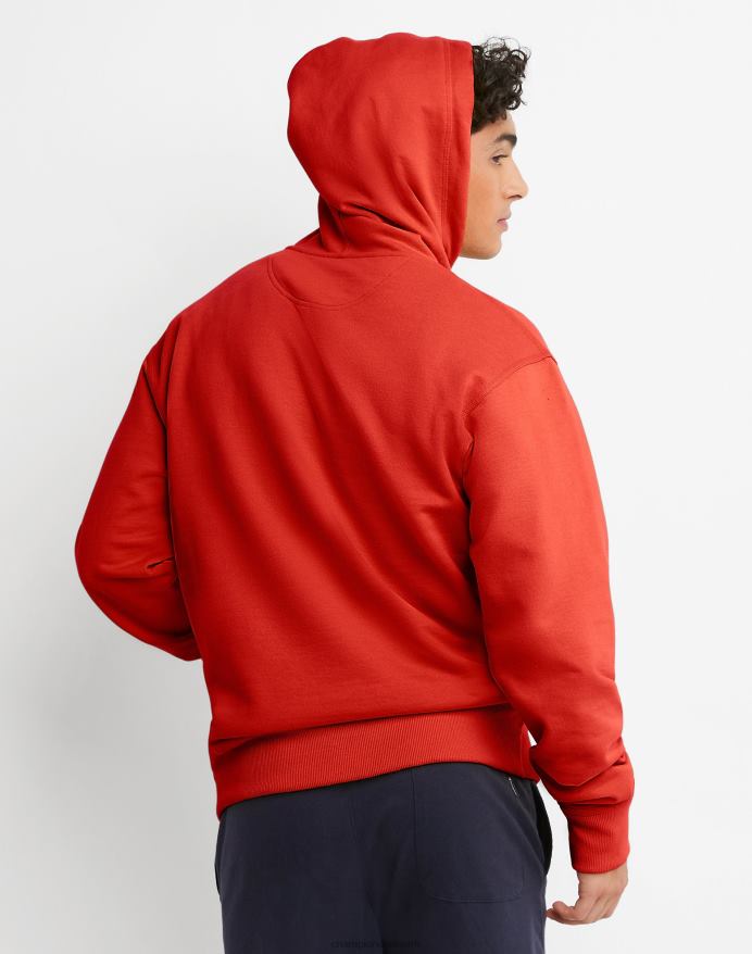 Champion powerblend fleece hættetrøje script logo V6J6660 solkarminrød