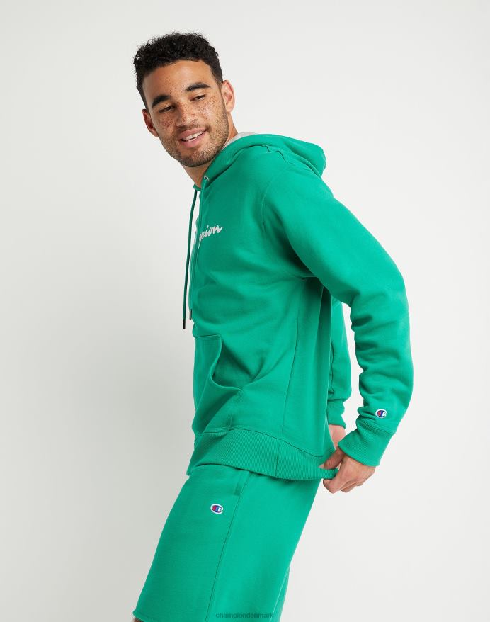 Champion powerblend fleece hættetrøje script logo V6J6662 grøn vin