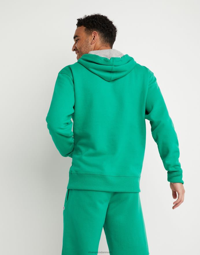 Champion powerblend fleece hættetrøje script logo V6J6662 grøn vin