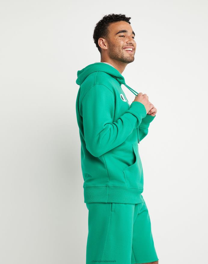Champion powerblend fleece hættetrøje script logo V6J6662 grøn vin