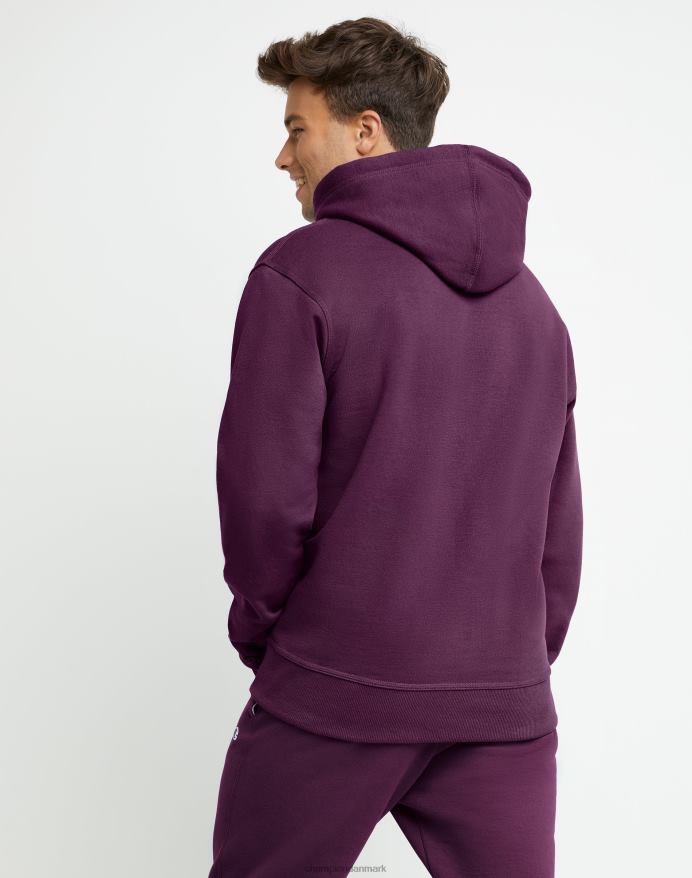 Champion powerblend fleece hættetrøje script logo V6J6663 blommeport