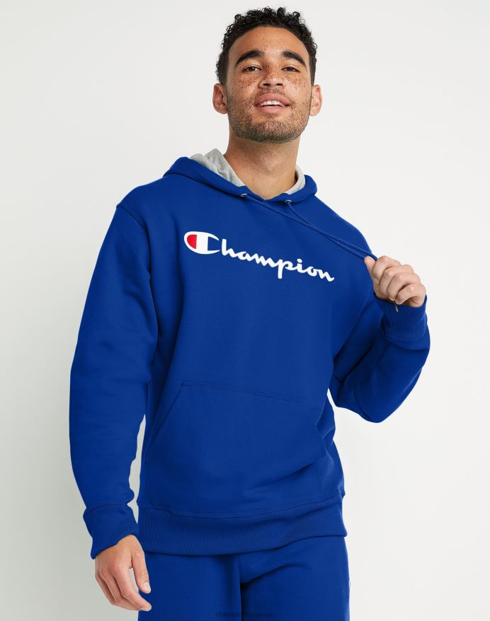 Champion powerblend fleece hættetrøje script logo V6J6665 surfe på nettet